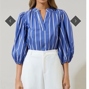 Sugarlips Blue and White Striped Blouse